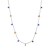 Two-tone Base Metal Charm Color Bead Necklace 40 inch