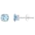 5mm Round Aquamarine Rhodium Over 10k White Gold Stud Earrings