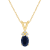 7x5mm Oval Sapphire with Diamond Accents 14k Yellow Gold Pendant With Chain