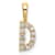 14K Yellow Gold Lab Grown Diamond Letter D Initial Pendant