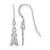 Rhodium Over Sterling Silver MLB LogoArt Los Angeles Angels Dangle Earrings
