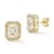 Rachel Zoe Radiant Cut CZ Stud Earrings in 14K Gold Over Sterling Silver