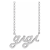 Sterling Silver Lowercase Script gigi Necklace, 18 Inches.