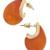 Riley Gold Tone Marbled Resin Orange Earrings