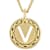 Cardano Initial V Pendant Necklace In 18K Gold Over Bronze