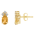 6x4mm Oval Citrine with Diamond Accents 14k Yellow Gold Stud Earrings