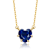 Sapphire Color CZ Heart-Shape Solitaire Necklace In 14K Gold Over Brass