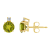 5mm Round Peridot with Diamond Accents 14k Yellow Gold Stud Earrings