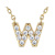 CZ Initial W Station Necklace In 18K Gold Over Sterling Silver 0.2ctw