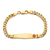 14k Yellow Gold Medical Soft Diamond Shape Red Enamel Curb Link ID Bracelet