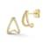 Rachel Zoe CZ Pave J-Hoop Stud Earrings in 14K Gold Over Sterling Silver