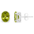 8x6mm Oval Peridot Rhodium Over Sterling Silver Stud Earrings