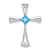 Rhodium Over 10k White Gold 0.29 cttw Swiss Blue Topaz and Accent
Diamond Cross Pendant