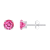 5mm Round Pink Topaz Rhodium Over 10k White Gold Stud Earrings