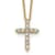 14K Yellow Gold Lab Grown Diamond Cross Pendant Necklace
