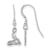 Rhodium Over Sterling Silver MLB LogoArt St. Louis Cardinals Dangle Earrings