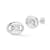 Rachel Zoe CZ Puffed Mariner Link Stud Earrings in Rhodium Over Sterling Silver