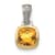 Rhodium Over Sterling Silver with 14k Accent Citrine Pendant