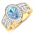 1.72ctw Blue Aquamarine and Diamond 14K Yellow Gold Halo Ring