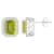 8x6mm Emerald Cut Peridot And White Topaz Accent Rhodium Over Sterling
Silver Halo Stud Earrings