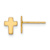 14k Yellow Gold Polished Cross Stud Earrings