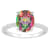 10x8mm Oval Mystic Topaz and 1/10 ctw Diamond Rhodium Over Sterling
Silver Ring