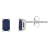 5x3mm Emerald Cut Sapphire 14k White Gold Stud Earrings