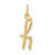 10K Yellow Gold Polished Letter h Initial Charm