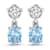 1.02ctw 14K White Gold Aquamarine and White Diamond Halo Earrings