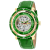 Christian Van Sant Men's Dome White Skeleton Dial, Green Bezel, Green
Leather Strap Watch