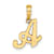 14k Yellow Gold Script Letter A Initial Pendant