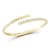 Rachel Zoe Half Polished Half CZ Bypass Bangle in 14K Gold Over Sterling Silver