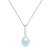 Round Blue Topaz and White Sapphire Sterling Silver Pendant With Chain