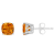6mm Square Cushion Citrine Rhodium Over Sterling Silver Stud Earrings