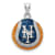 Rhodium Over Sterling Silver MLB LogoArt New York Mets Enameled Pendant