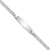 Rhodium Over 14k White Gold Soft Diamond Shape Flat Curb Link ID Bracelet