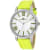 Oceanaut Women's Moon White Dial, Apple green Leather Strap Watch