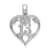 Rhodium Over 14k White Gold Textured 13 in Heart Cut-out Pendant