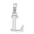 Sterling Silver Polished Block Initial -L- Pendant