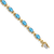 14K Two-tone Gold 7x5mm Oval Blue Topaz Bracelet