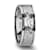 THORNTON Hammered Finish White Tungsten Carbide Wedding Band with Offset
Grooves/Polished Edges 8mm