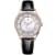 Christian Van Sant Women's Luna White Dial, Black Leather Strap Watch