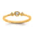 14K Yellow Gold Petite Beaded Edge Cushion Diamond Ring 0.10ctw