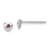 Rhodium Over Sterling Silver July Red Preciosa Crystal Heart Earrings