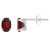 6x4mm Oval Garnet Rhodium Over 10k White Gold Stud Earrings
