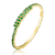 Emerald Color CZ Bypass Tennis Bracelet In 14K Gold Over Brass