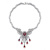 Ruby Red Cubic Zirconia, Rhodium Plated Over Sterling Silver Teardrop Necklace
