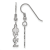 Rhodium Over Sterling Silver LogoArt Phi Sigma Sigma Small Dangle Earrings