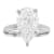 Lab-Grown Diamond Pear Shape Solitaire Ring In 14K White Gold 4.00ct