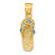 14k Yellow Gold 3D Textured Cubic Zirconia December Birthstone Flip Flop Pendant